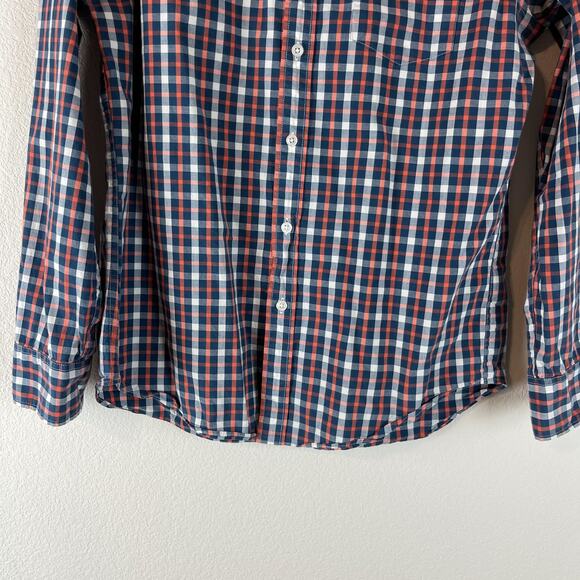 J. Crew Flex Fit Shirt Mens Large Blue Plaid Button Up Long Sleeve Preppy - Picture 3 of 9